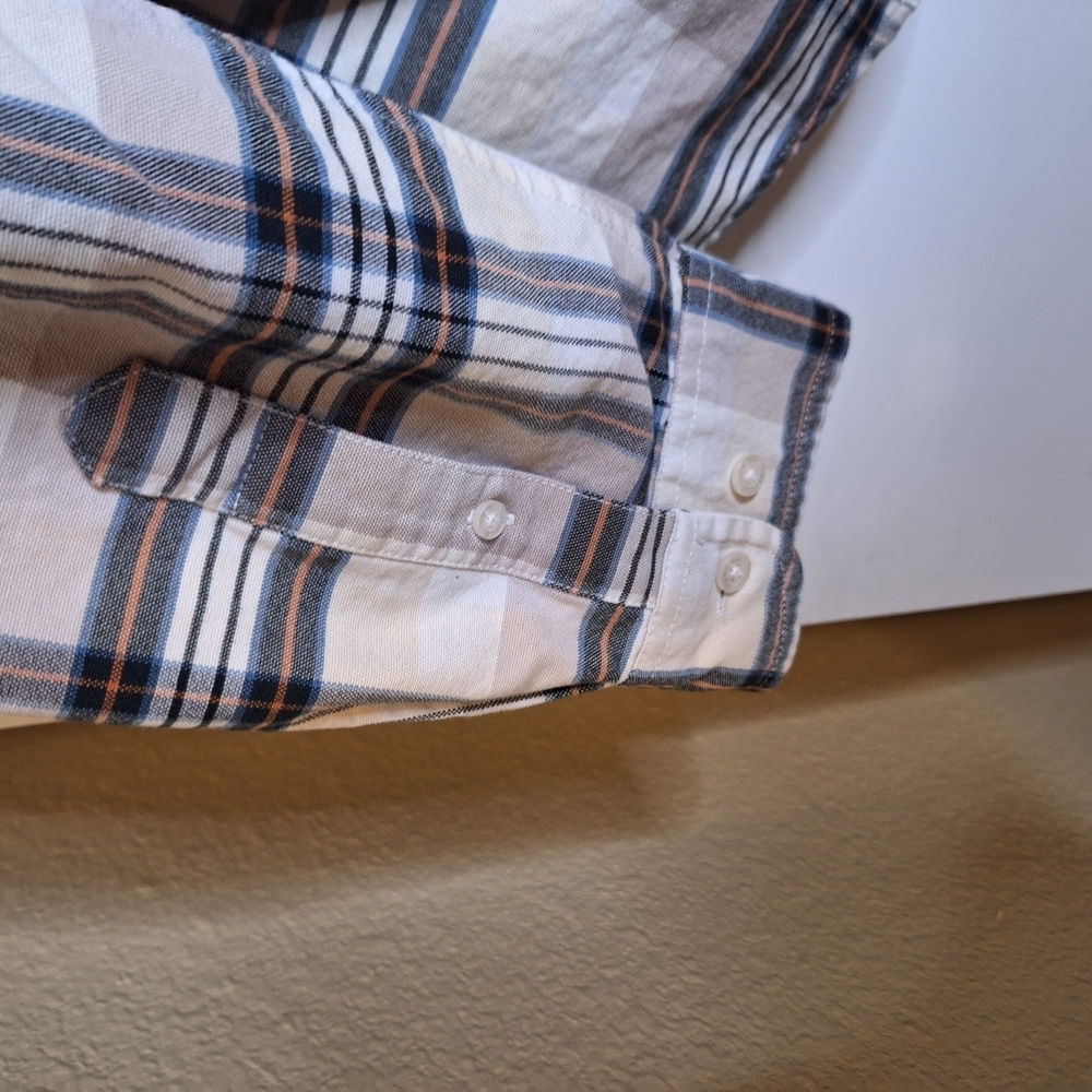 LL Bean Men's Plaid Shirt - Beige and Black - Picture 6 of 6